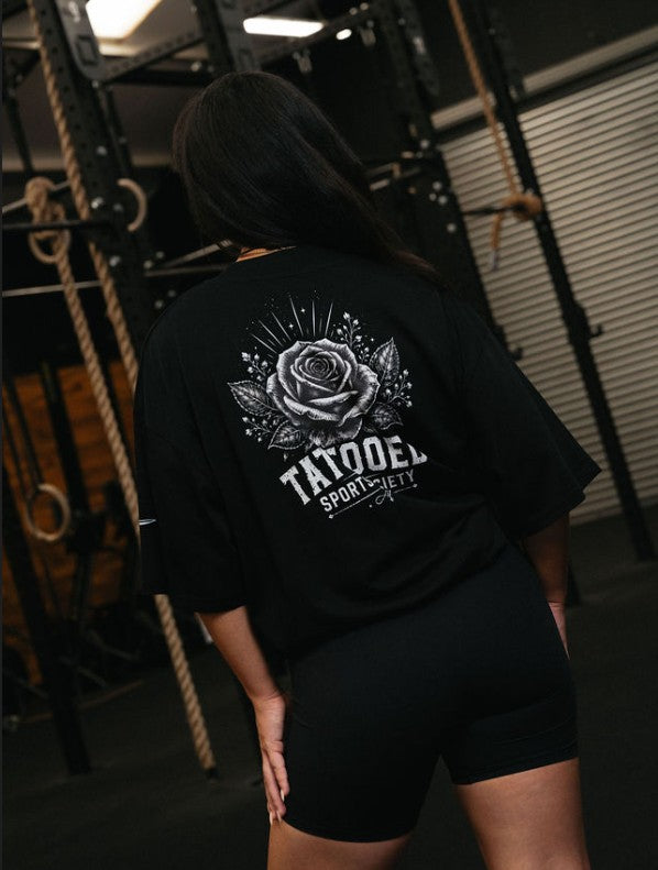 TSS Rose - Oversized Ladies Tee - Black