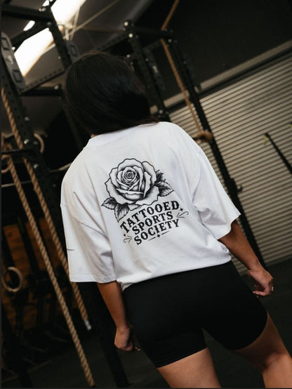 TSS Rose - Oversized Ladies Tee - White
