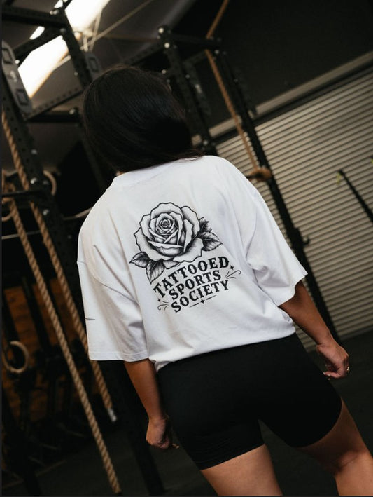 TSS Rose - Oversized Ladies Tee - White