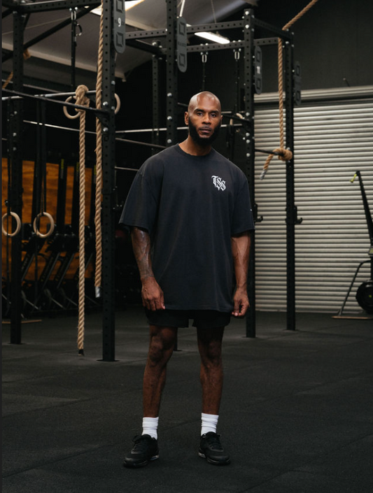 TSS Skull - Oversized Faded Tee - Black